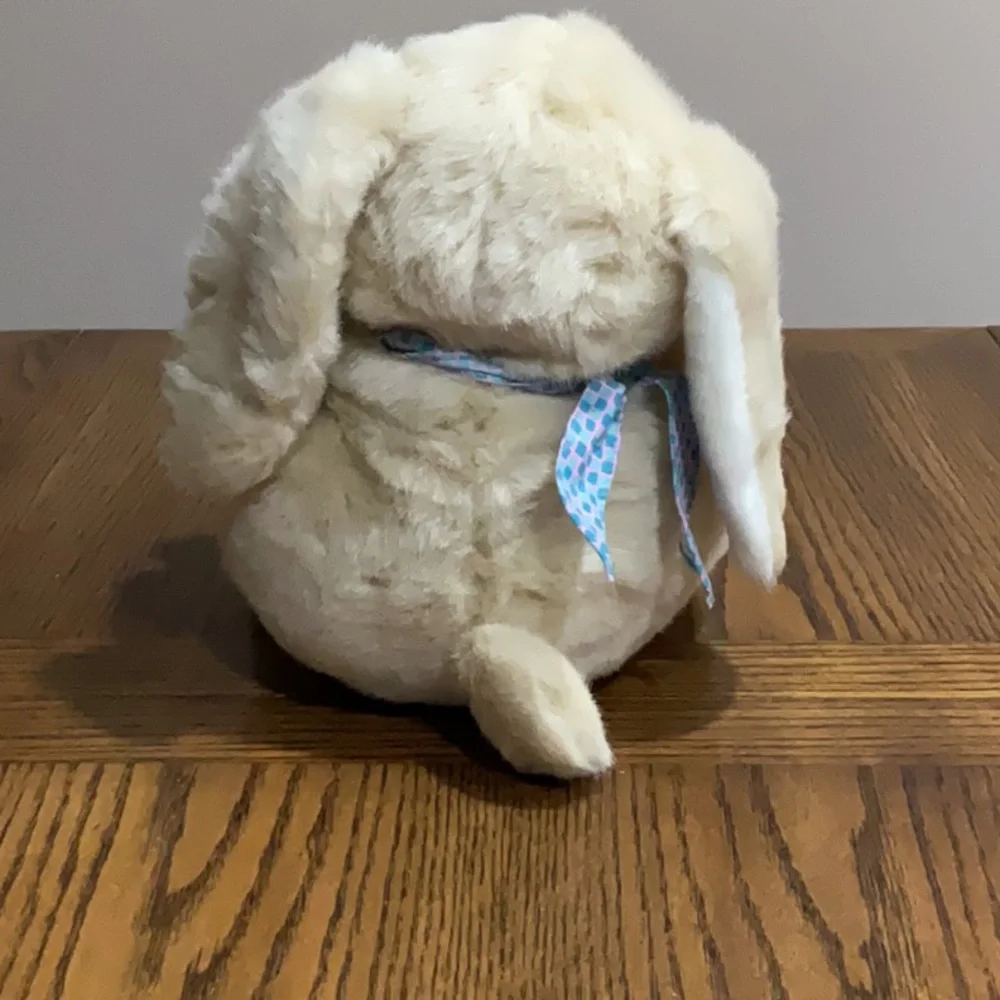 Cream and White Plush Stuffed Talking 3 Bunny Set for Easter